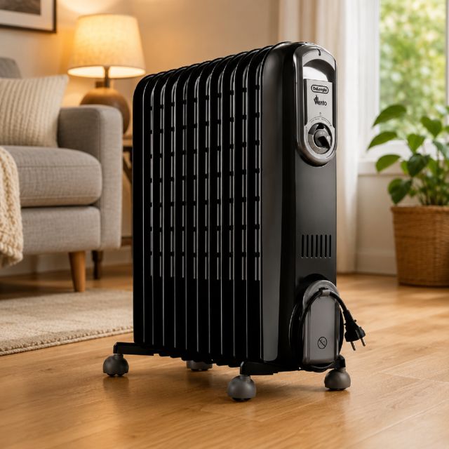 Delonghi Radiateur Bain d’Huile 2500W 12 Éléments V551225 BG