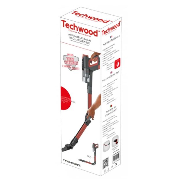 Techwood Aspirateur Sans Fil TAB-6625 2 en 1