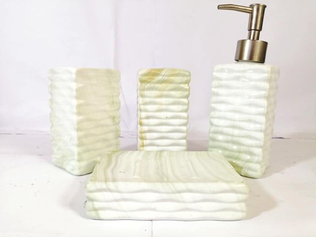 Ensemble d'accessoires de salle de bain 4 pièces Beige