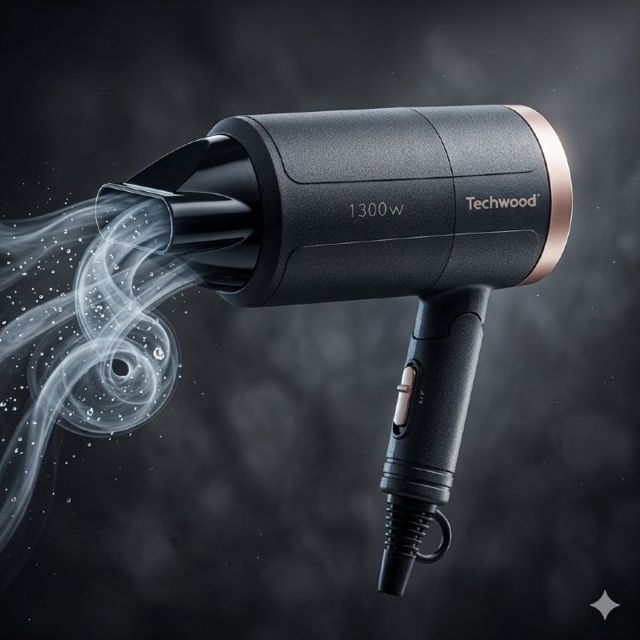 Techwood Sèche Cheveux Pliable Voyage 1300 W TSC-1296
