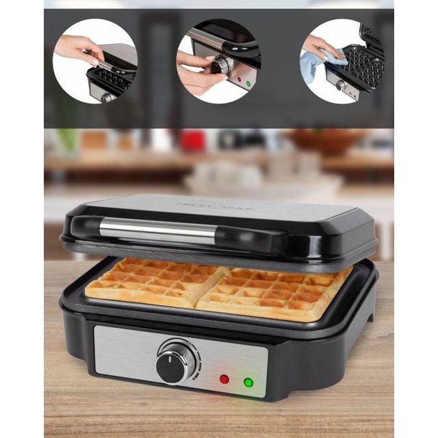 Proficook Gaufrier Inox 1000W PC-WA1240