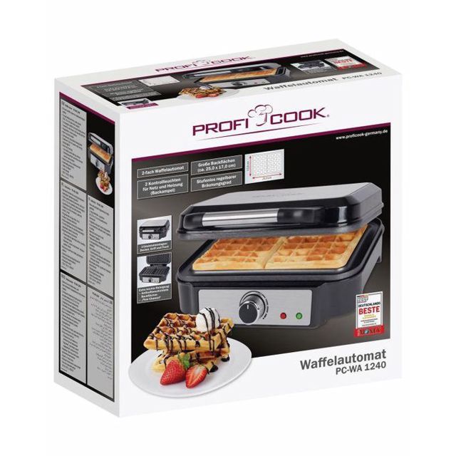 Proficook Gaufrier Inox 1000W PC-WA1240