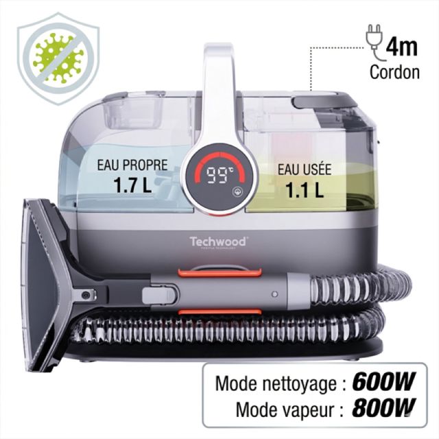 Techwood TAN-7055V Nettoyeur Détacheur Vapeur