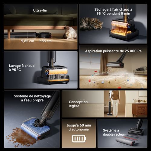 Dreame T12 Pro Aspirateur Laveur sec et humid