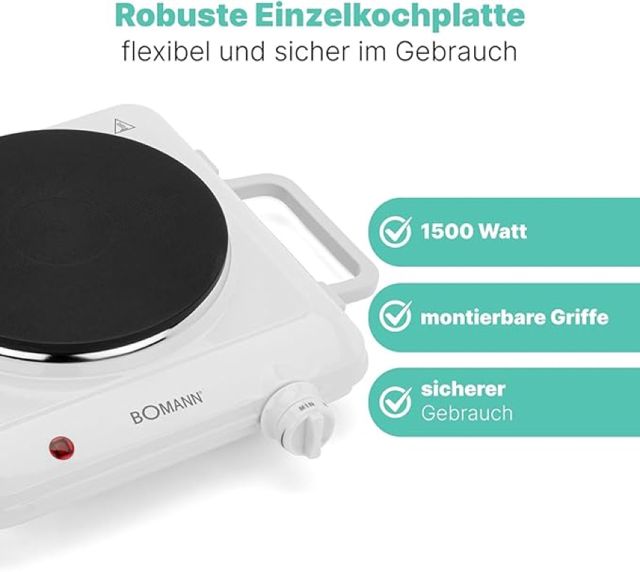 Bomann Plaque De Cuisson 1500 WEkp 5027
