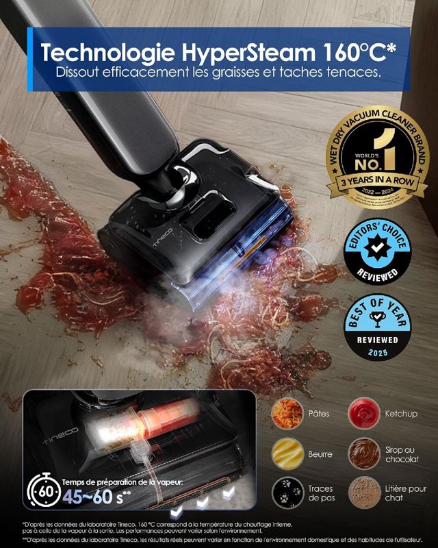 Tineco Floor One S9 Artist Steam Pro HyperSteam à 160°C 90Mi