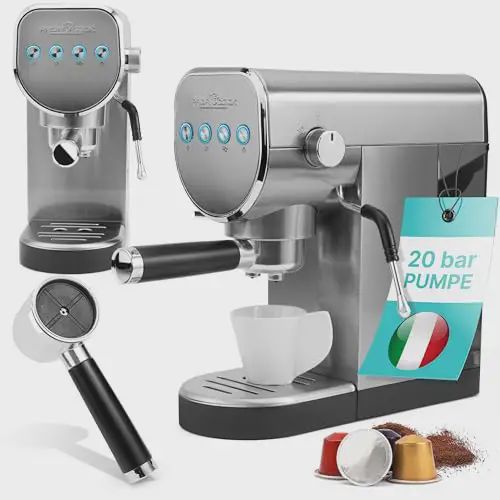 Cafetière ProfiCook 1265 Poudre et Capsules 19 Bars