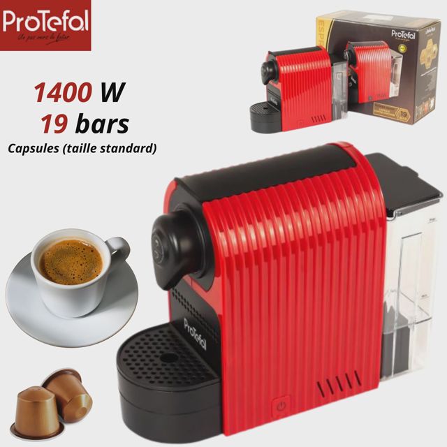 Protefal Machine à café Capsule 1400W EM-201C Rouge
