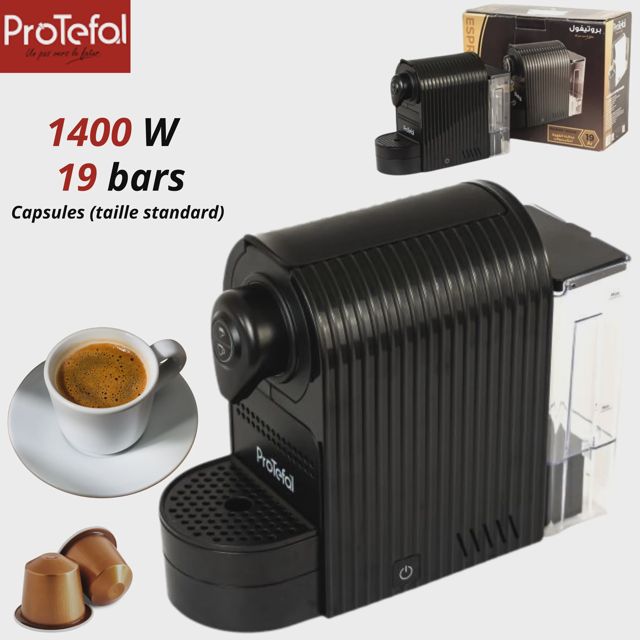 Protefal machine a café capsule 1400W EM-201C Noir