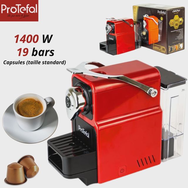 Protefal Machine à café Capsul Blanc 1400W EM-101C Rouge