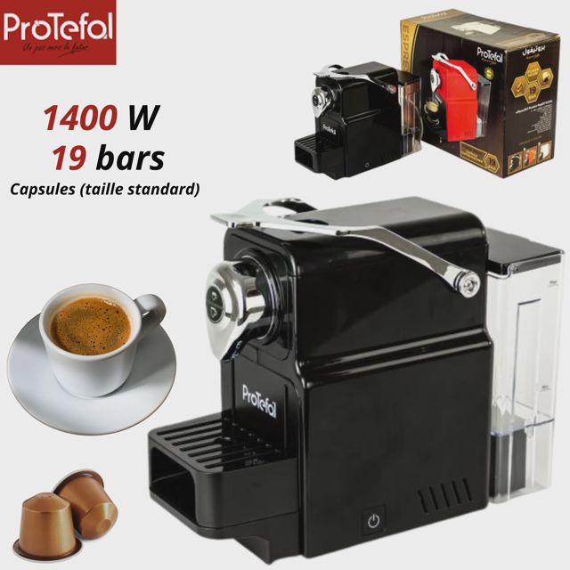 Protefal Machine à café Capsul Blanc 1400W EM-101C Noir