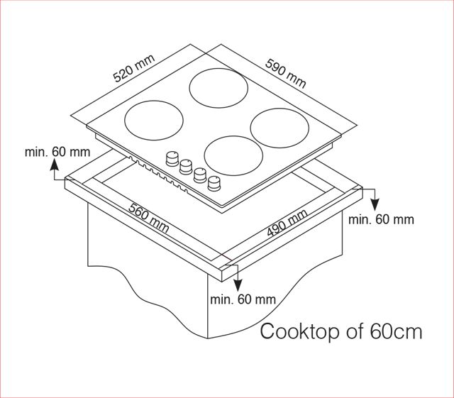 PROFF P603 Plaque de cuisson Rustique Beige 60 CM