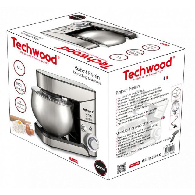 Techwood Pétrin 5 L 1000W Tro-1050