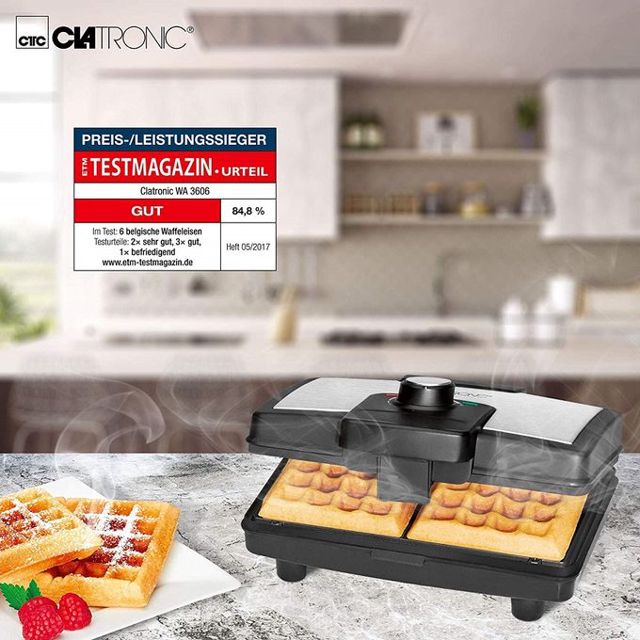 Clatronic appareil 800W gaufrier AW 3606