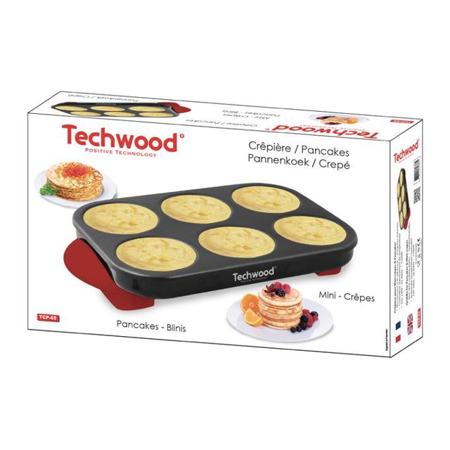 Techwood TCP-65 Crêpière Mini Crêpes Et Pancakes 1500W
