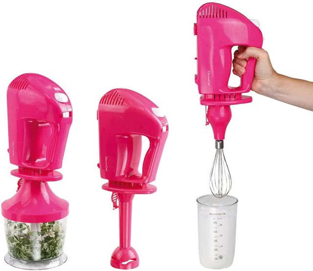 Domoclip DOP164F Set Batteur mixeur hachoir, Rose