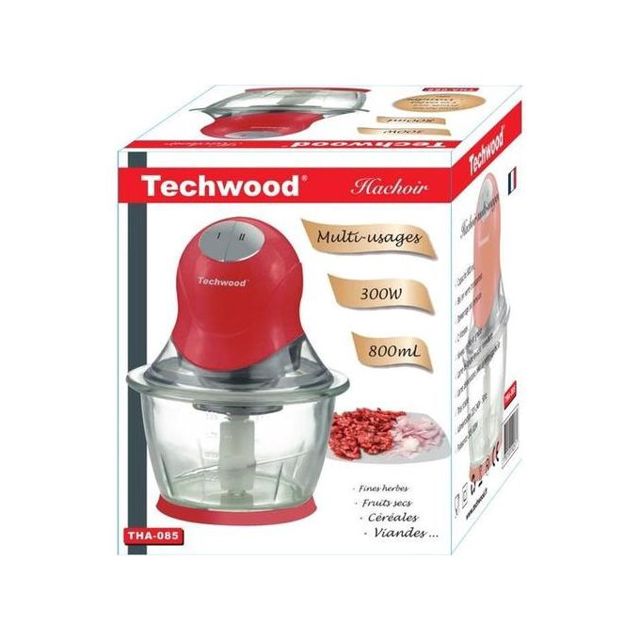 Techwood Mini Hachoir Tha-085 Rouge