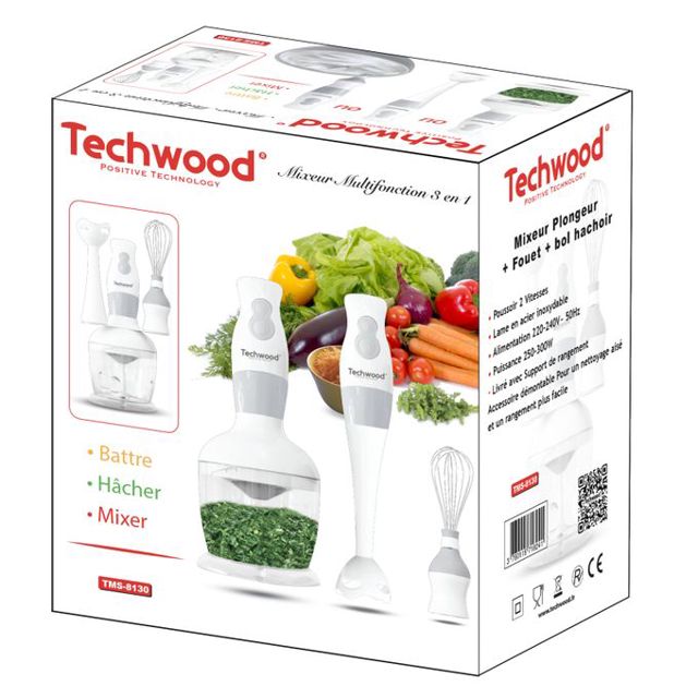 Techwood Mixeur Plongeant 3en1 Tms-8130