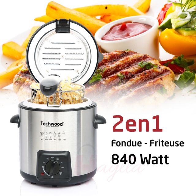 Techwood Friteuse Fondue 2en1 1 L 840W TFF 99i