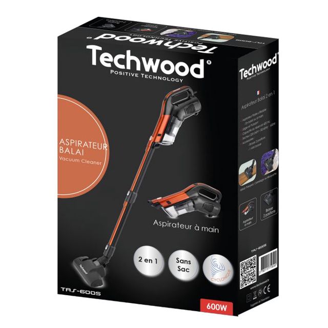 Techwood Aspirateur Balai Filaire 2en1 Tas-6005 600 W