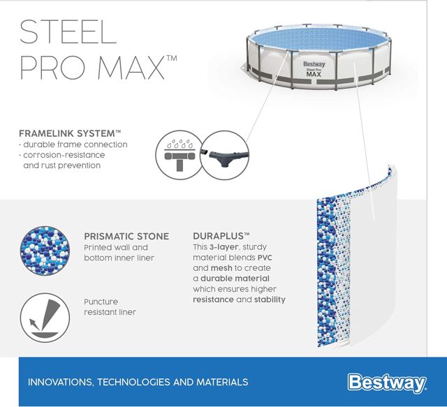 Bestway piscine steel pro max d3.05xH76 Cm 56408