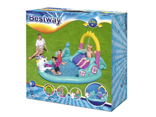 Bestway piscine Toboggan Licorne 274x198x137cm-53097