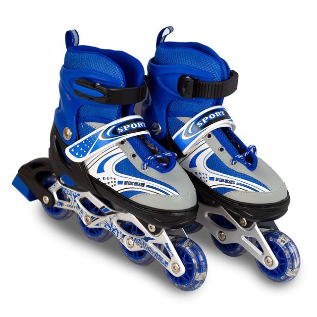 Patins roues alignées avec lumière flash LED Taille 5-9