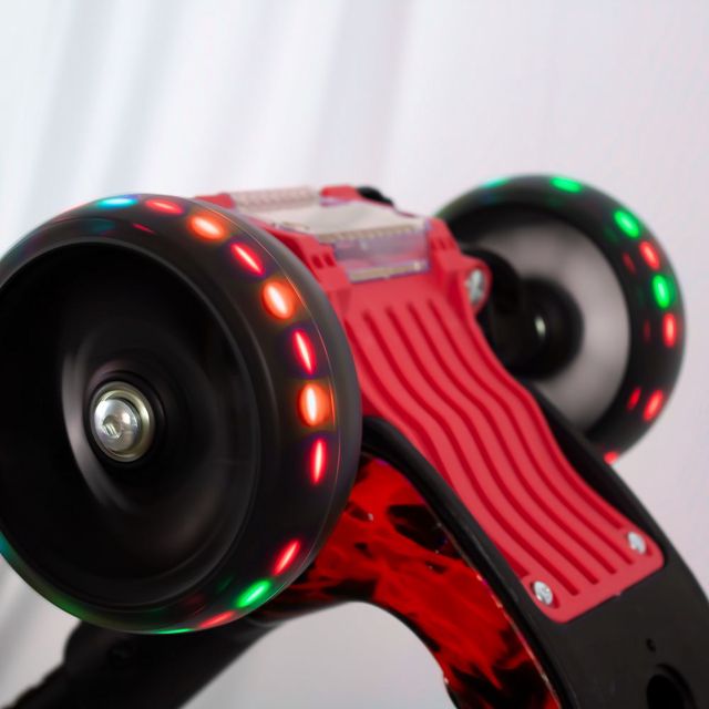 Amir-Star Trottinette vélo Pliable Lumière Son Rouge