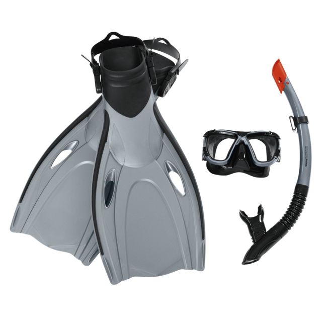 Bestway Ensemble tuba et palmes L/XL, 25045 Gris