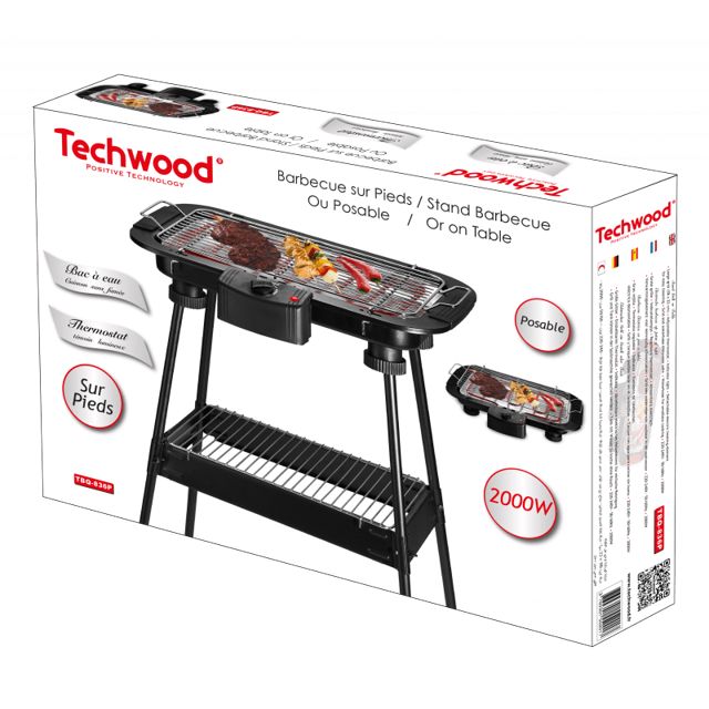 Techwood Barbecue Electrique sur Pieds TBQ-836P