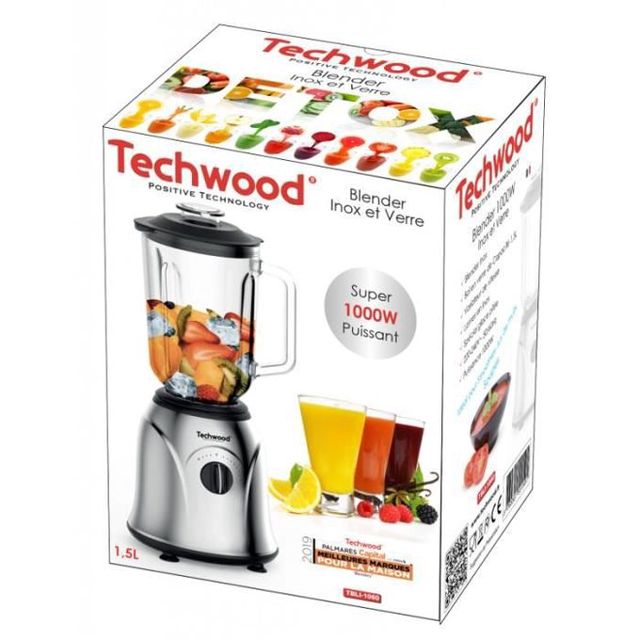 Techwood Super Blender Bol Verre 1000W Tbli-1060