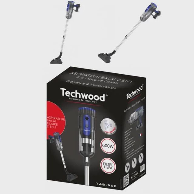Techwood aspirateur balai et à main 2-en-1 TAB-958