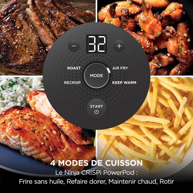 Ninja CRISPi Air Fryer Design Compact 4-en-1, bols 3,8 + 1,4L