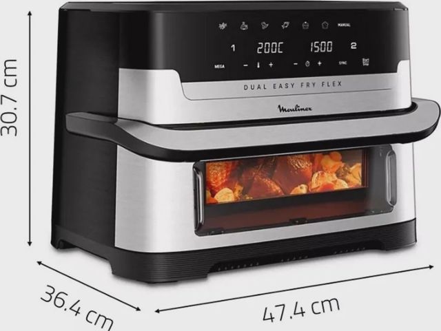 Moulinex Easy Fry Dual Flex – مقلاة هوائية مزدوجة 9L