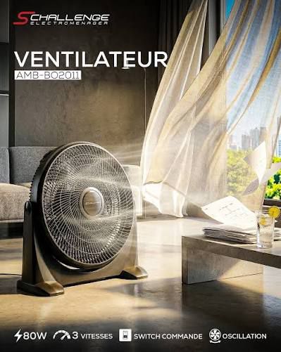 Ventilateur AMB-BO2011 80W - 5 Lames 50cm & 3 Vitesses