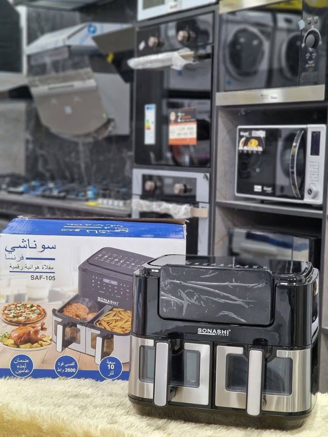 Sonashi friteuse a air numerique deux poelles 5+5L saf-105