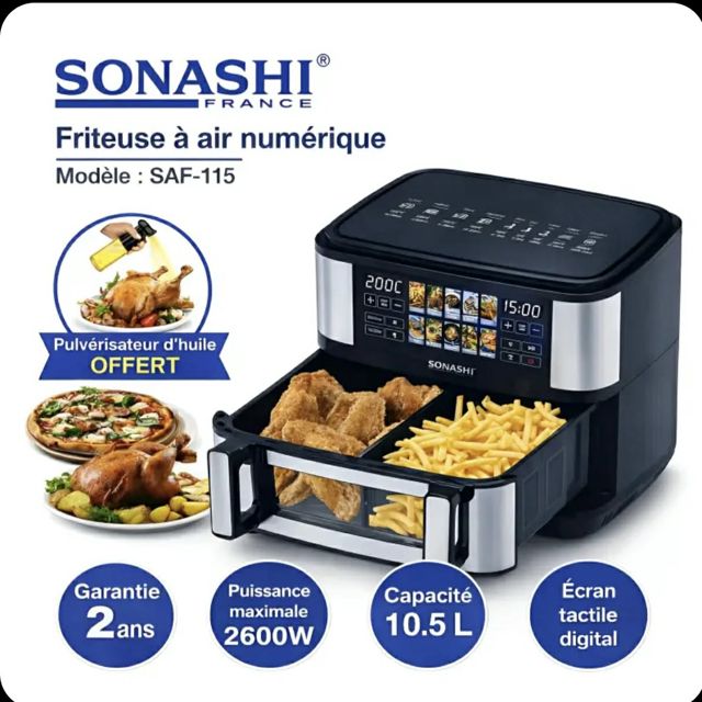 Sonashi friteuse a air numerique 10.5L SAF-115