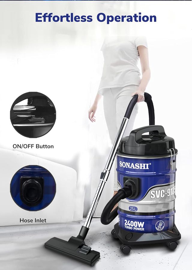 Aspirateur Bidon Sonashi 2IN1 25L 2400 W SVC-9125D